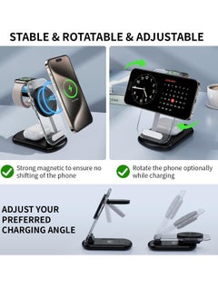 General 2024 Version 3 in 1 iPhone Charging Station for A pple Devices,Foldable Wireless Travel Mag-Safe Charger Stand with Night Light for iPhone 15/14/13/12 Series,Apple Watch/Air Pods 3/2/Pro  - Image 5