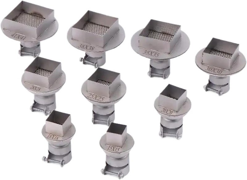 فوهة لحام SMD 850 محطة مسدس هواء ساخن، متوافقة مع WEP YIHUA 853AAA SAIKE ATTEN 909D 858D (28x28 مم) - Image 2