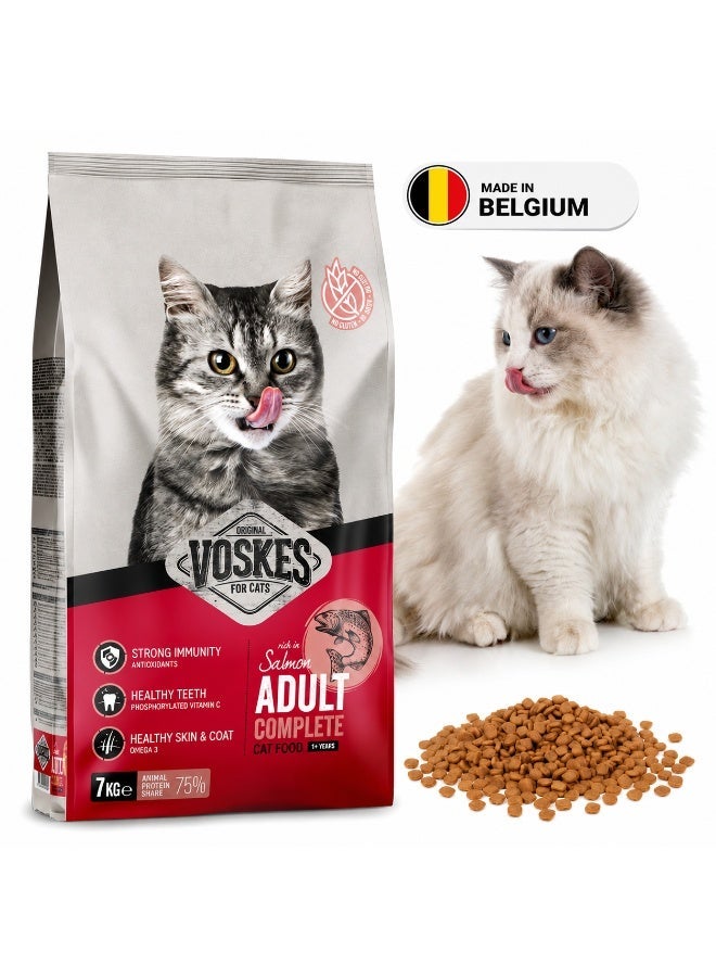 Voskes Adult Complete Cat Food Salmon Flavor 2kg – Premium Dry Cat Food with High Protein, Omega 3, Balanced Nutrition, Healthy Skin Coat, Strong Immunity, Dental Care, Complete Daily Food for Cats - Image 1