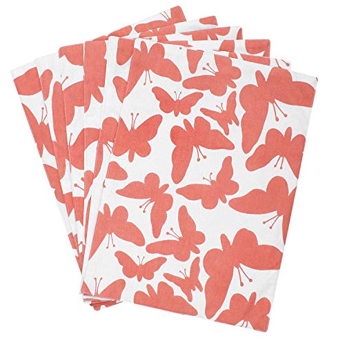 Dekor World Cotton Printed Coral Butterfly Collection Square Table Cover with 4 Place Mat & 8 Napkin (Pack of 13) 150x150 cm / 60x60 Inches for 4 Seater Dining Table - Image 3