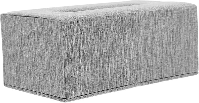 Elegant Grey Pu Leather Tissue Box Cover For Bathroom Dresser And Office - Image 1