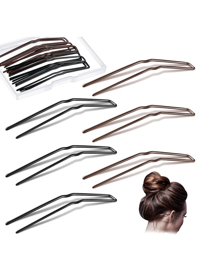 Waydress Waydress 36 Pieces Metal Hair Pins U Shaped Hair Pins for Ballet Buns Bobby Pins for Women Girls Ladies Thick Thin Long Curly Hair Black Brown 3 Inches 