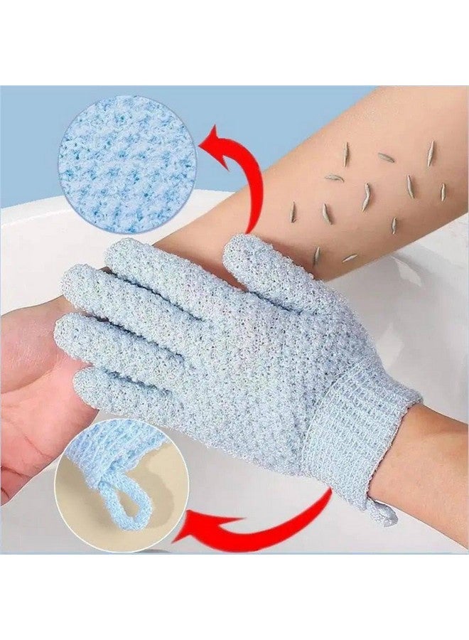 Zurity Exfoliating Bath Shower Gloves Mitt Shower Scrub Gloves Massage For Body Scrub Sponge Wash Skin Moisturizing Spa Multicolor (1 Pair) - Image 4