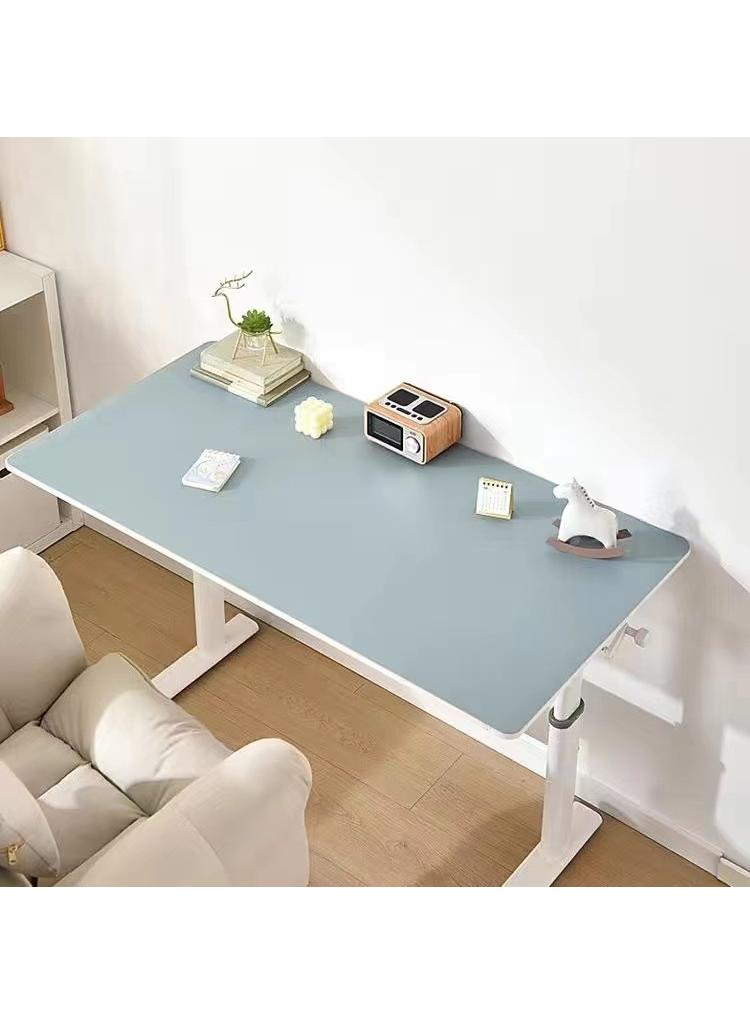 Y&D Leather double-sided writing pad, solid color student desk pad, double-sided leather oversized nail table pad, mouse pad, 120 * 60cm, blue