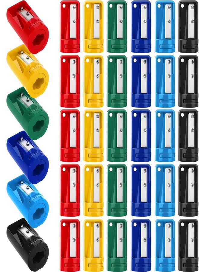 Tosstuki 36 Pack Carpenter Pencil Sharpener Bulk, Manual Portable Woodworking Pencil Sharpener Portable Woodwork Colorful Pencils Sharpening Tool for Woodworking Tool Travel School Office - Image 1