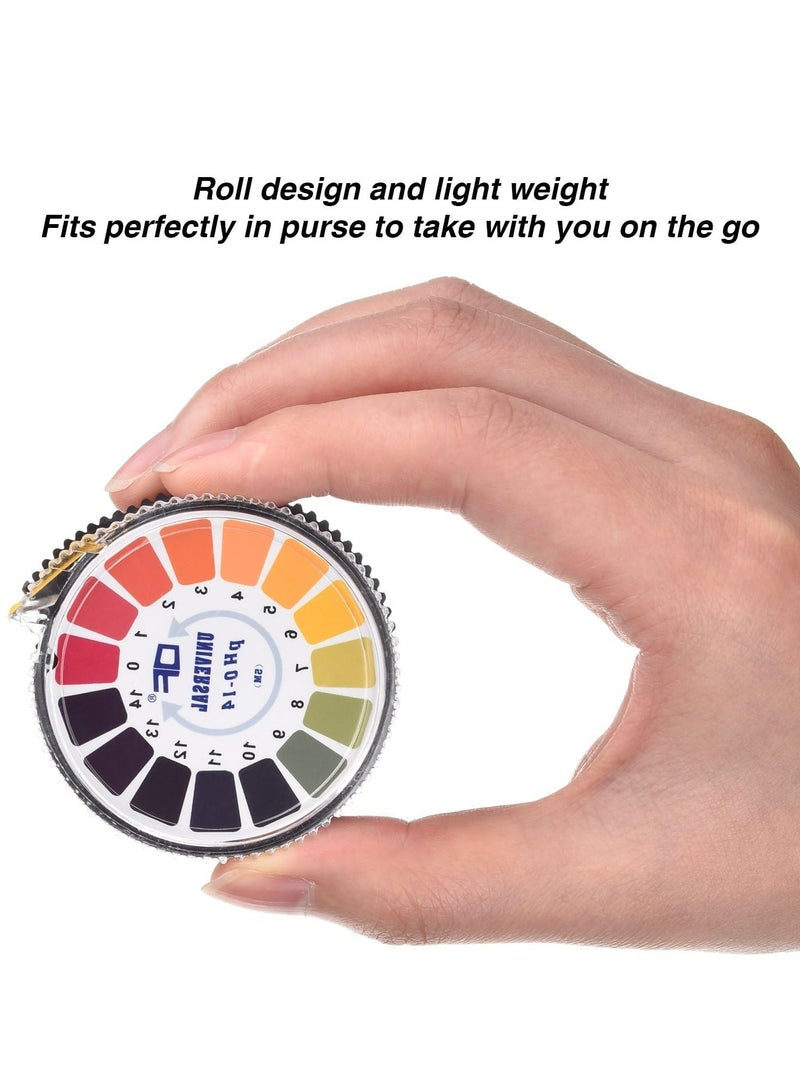 لفافة ورق اختبار درجة الحموضة (pH) العالمي، ورق عباد الشمس، شرائط اختبار درجة الحموضة لصنع الصابون، لاختبار الماء والنبيذ واللعاب والبول والتربة، لاختبار أغذية الحيوانات الأليفة ومراقبة درجة الحموضة (لفافتان) - Image 4