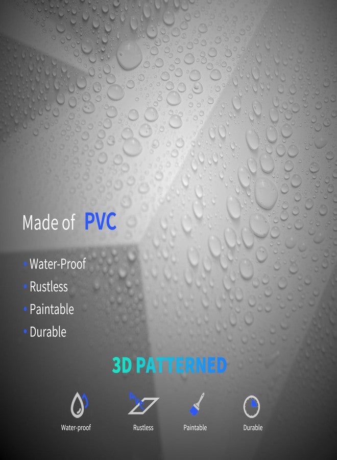 Art3dwallpanels PVC 3D Wall Panel Diamond for Interior Wall Decor in White, 3D Textured Wall Panels, Pack of 33 Tiles - Image 4
