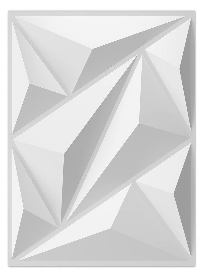 Art3dwallpanels PVC 3D Wall Panel Diamond for Interior Wall Decor in White, 3D Textured Wall Panels, Pack of 33 Tiles - Image 1