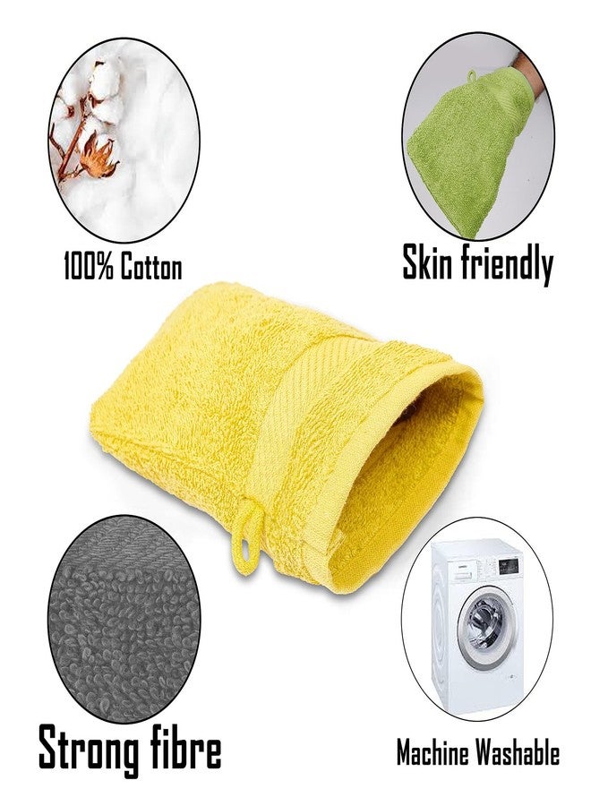 ZUPERIA Premium Bath Mitts - Pack of 12 (6 x 9 Inches) - 100% Cotton European Style Washcloths with Loop - Super Soft and Absorbent Bath Washcloths (Assorted) - Image 5