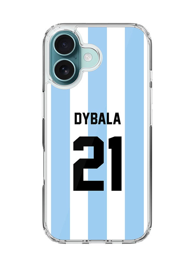 Stylizedd غطاء آيفون 16 [متوافق مع MagSafe] غطاء مغناطيسي رقيق شفاف - فريق كرة القدم - الأرجنتين، ديبالا - Image 1