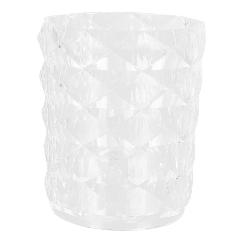 Crystal Diamond Pattern Makeup Storage Box with Lid and Brush Holder - Image 2