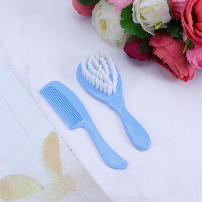 HEALLILY Baby Brush and Comb Set Children Massage Care Safety Comb Soft Comb Brush Combination Blue Toddler Comb Infant Hair Brush Kids Comb - Image 4