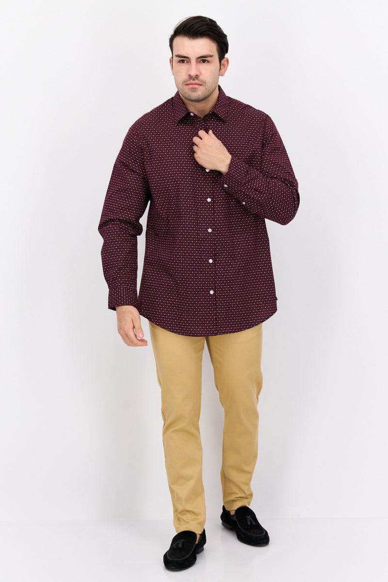 Van Heusen قميص رسمي بأكمام طويلة للرجال بتصميم ميكرو دوت، متعدد الألوان - Image 4