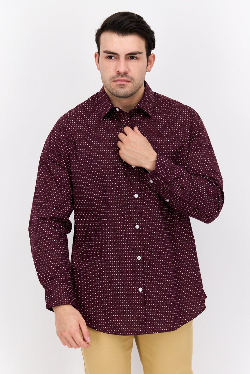 Van Heusen قميص رسمي بأكمام طويلة للرجال بتصميم ميكرو دوت، متعدد الألوان - Image 1