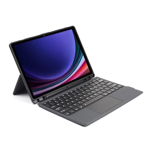 RTSY Kickstand Combo Keyboard case for Lenovo Tab P12 (12.7 Inch-TB-370FU Model) with 7-Colors Backlit, Multi-Touch Trackpad, Dual Orientation, Magnetic Detachable Bluetooth Keyboard Cover, Pen Holder - Image 1