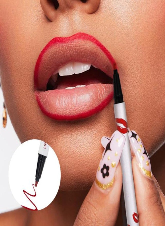 Longwear Liquid Lip Liner, Matte Lip Tint Stain Marker Pen, 2 in1 Liquid Lipstick & Lip Liner Pencil, Long Lasting Waterproof Lip gloss for Women, Fuller Lips Makeup (03(Mocha)) - Image 3