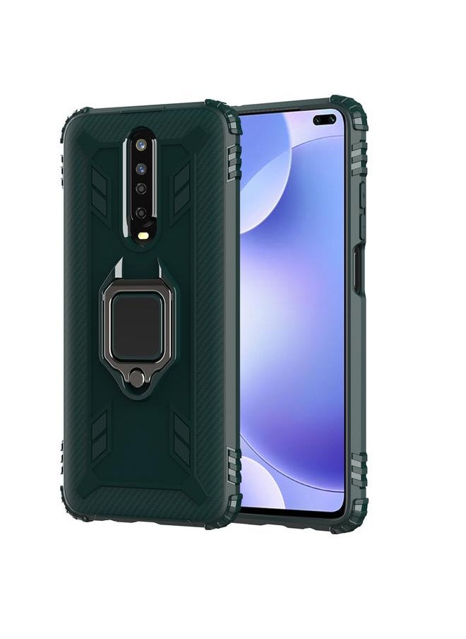 إيروريكس - جراب لهاتف Xiaomi Poco X2 مصنوع من ألياف الكربون مع حامل حلقي دوار 360 درجة - Image 1