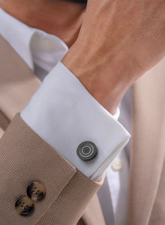 شيروتي 1881 Carlo Two Tone Silver and Black Cufflinks