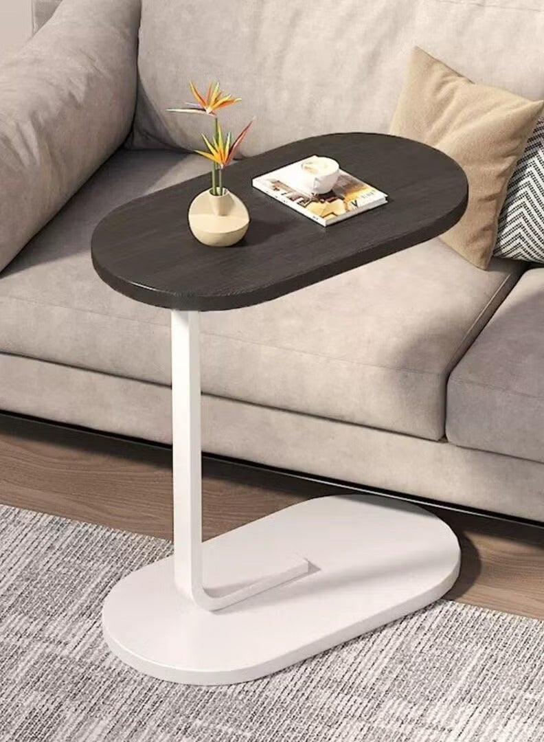 MIXDE Couch Table, C Shaped End Table, Sofa Side Table Slide Under for Living Room Bedside Bathroom Rustic Office Laptop Snack Coffee Table, Metal Frame, Easy Assembly 45*30*63CM  - Image 5