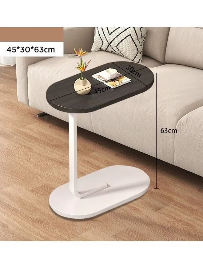 MIXDE Couch Table, C Shaped End Table, Sofa Side Table Slide Under for Living Room Bedside Bathroom Rustic Office Laptop Snack Coffee Table, Metal Frame, Easy Assembly 45*30*63CM  - Image 3