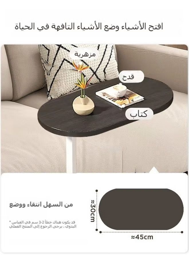 MIXDE Couch Table, C Shaped End Table, Sofa Side Table Slide Under for Living Room Bedside Bathroom Rustic Office Laptop Snack Coffee Table, Metal Frame, Easy Assembly 45*30*63CM  - Image 2