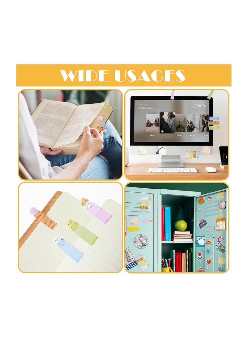 6 PCS Cartoon Animal Sticky Notes Set, Cute Animal Notepads Kawaii Memo Self-Adhesive Tabs Notes  Flags Index for Office School Students Panda Bird Cat - Image 4