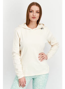 Adidas Men Sportswear Fit Outdoor Brand Logo Hoodie Sweatshirt, Cream  - Image 1