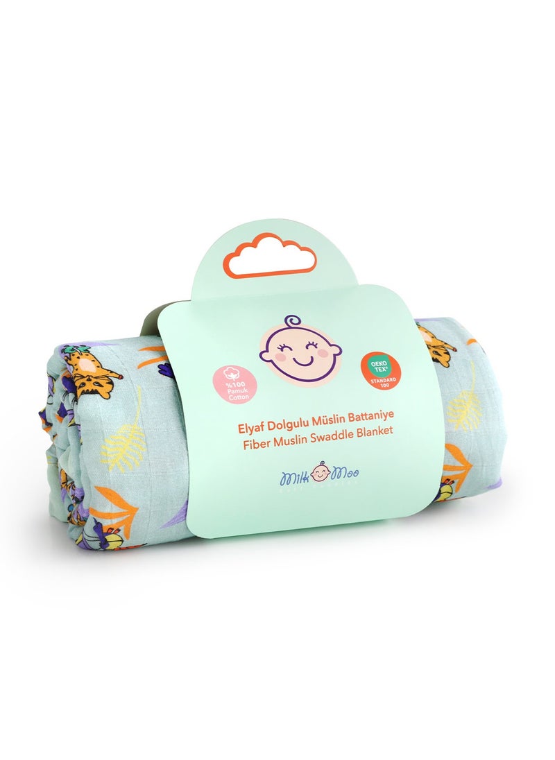 Milk & Moo - Milk&Moo Jungle Friends Baby Swaddle Blanket, Oeko-Tex Certified 100% Cotton, 4-Layer Muslin, Ultra-Soft and Lightweight for Toddlers - Image 1