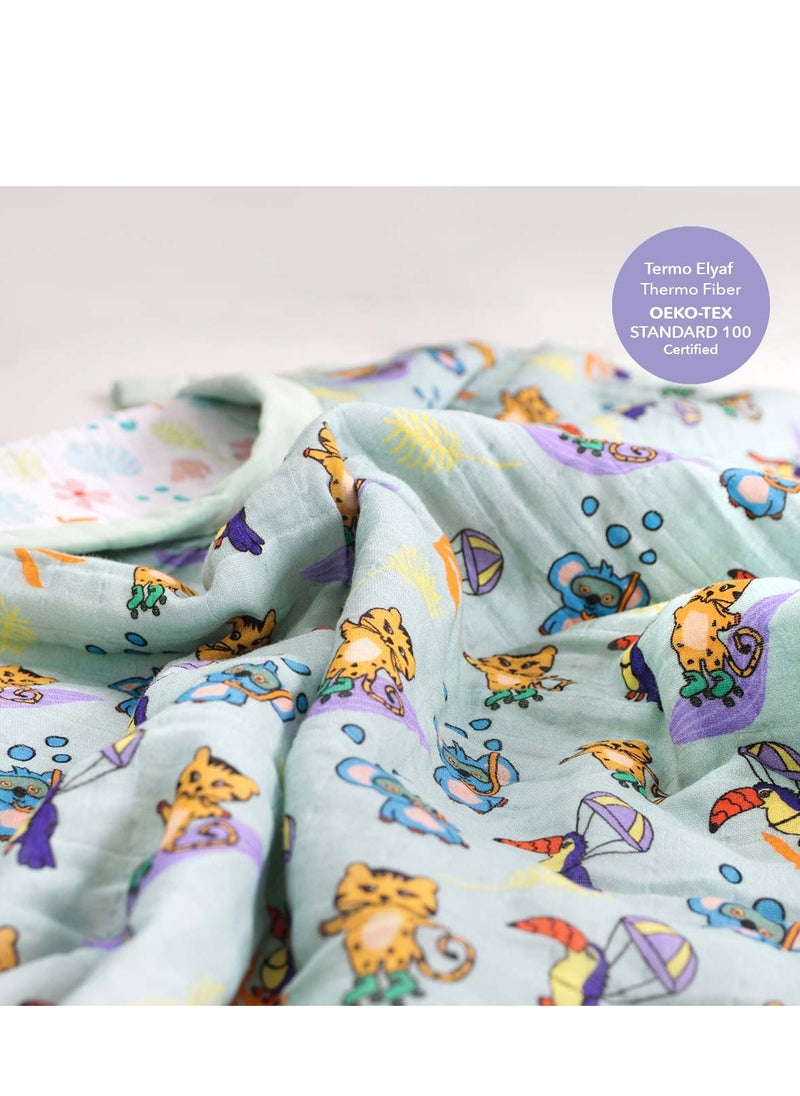 Milk & Moo - Milk&Moo Jungle Friends Baby Swaddle Blanket, Oeko-Tex Certified 100% Cotton, 4-Layer Muslin, Ultra-Soft and Lightweight for Toddlers - Image 1