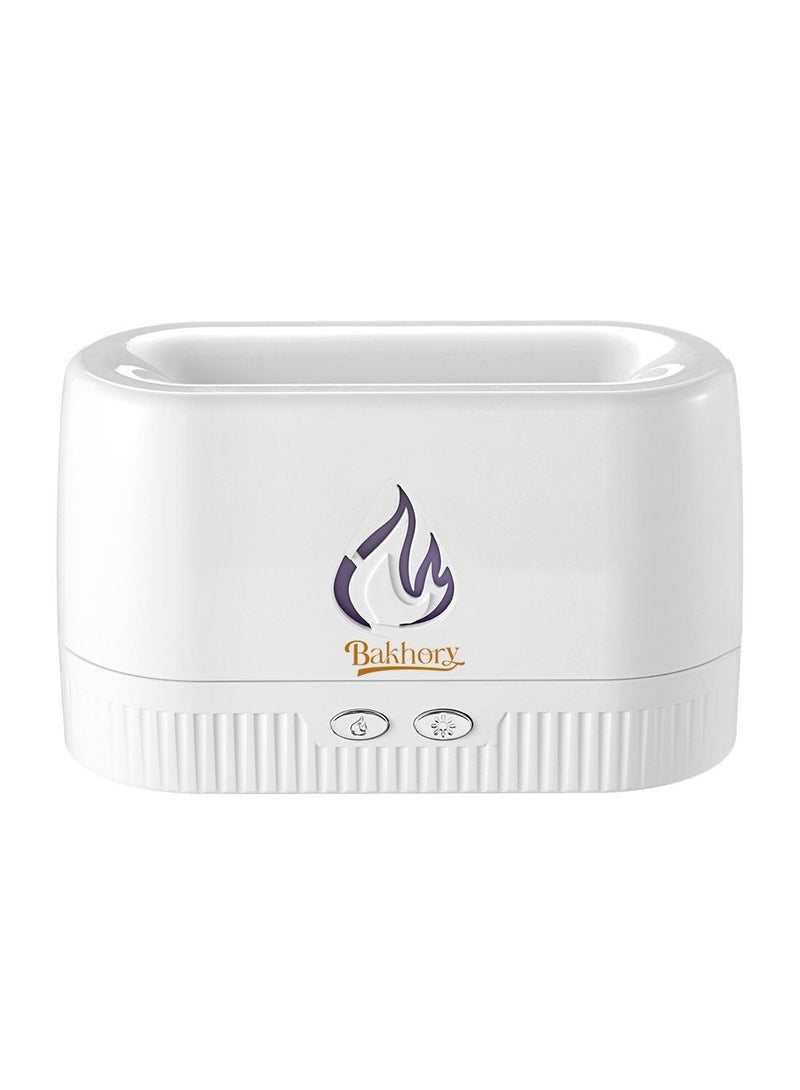 Bakhory Essential Oil Diffuser with Multi Flame Effect, Ultrasonic Aromatherapy Humidifier, Ultra-Quiet 30dB, Use for Home, Office, Bedroom, Kitchen, PP Material, 200 ml, White - Image 3