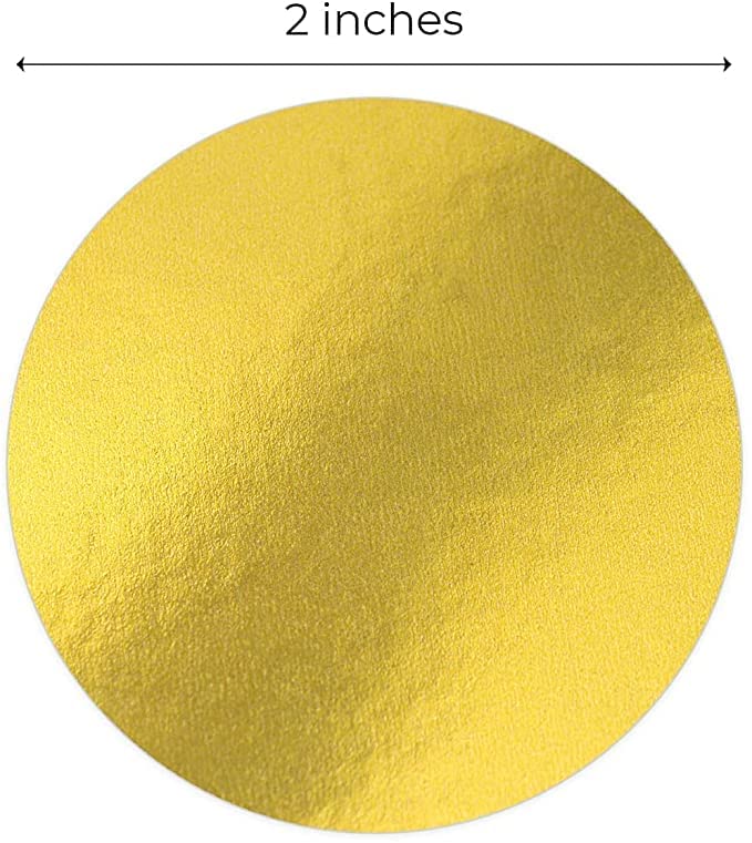 True-Ally 200 Piece Metallic Gold Color 2 Inch Round Dot Sticker Self Adhesive Labels Writable Surface for Envelope Closure, File Classification, Calendar Planner (Golden, Pack of 200), 200 Labels - Image 2