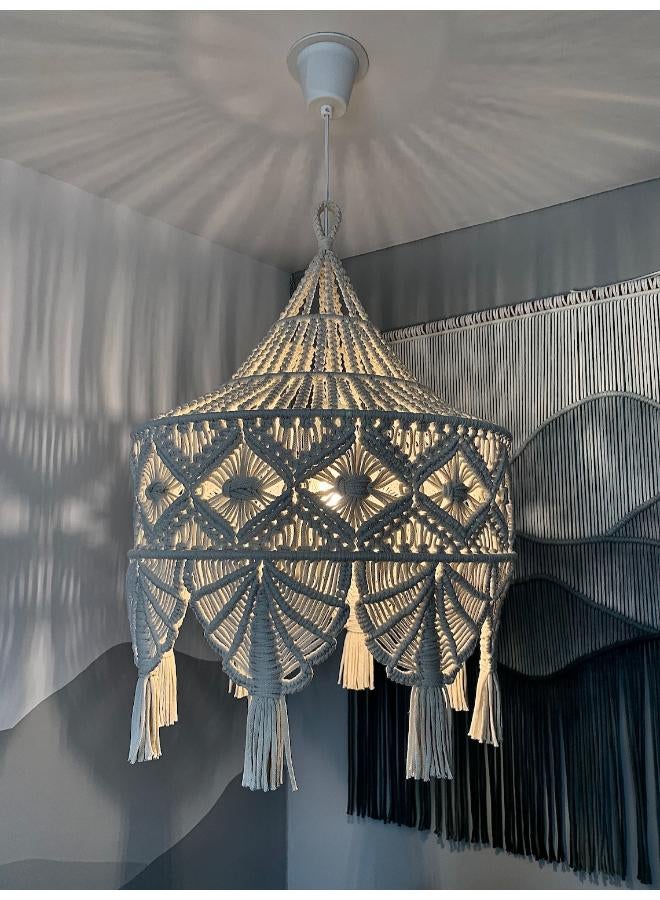 انتيكيانو مصباح مكرامي معلق بتصميم بوهيمي، مصابيح بوهيمية للمكتب وغرفة النوم وغرفة المعيشة والحضانة وديكور السكن - Image 2