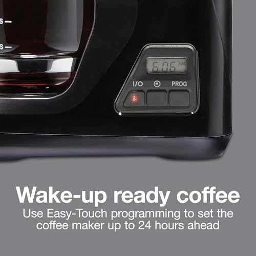 Proctor Silex FrontFill Drip Coffee Maker, Digital & Programmable, 12 Cup Glass Carafe, Black and Silver (43685PS) - Image 4