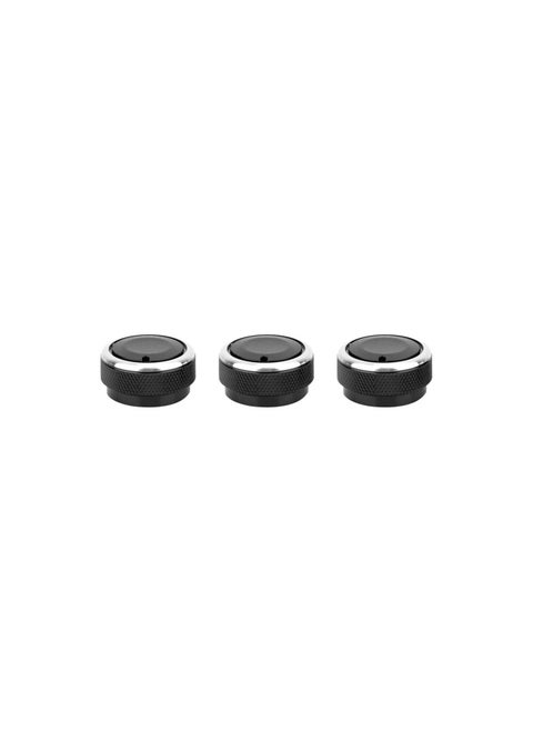 3pcs Car Air Conditioning Heat Control A/C Switch Knob,Control Switch Knob (Black)