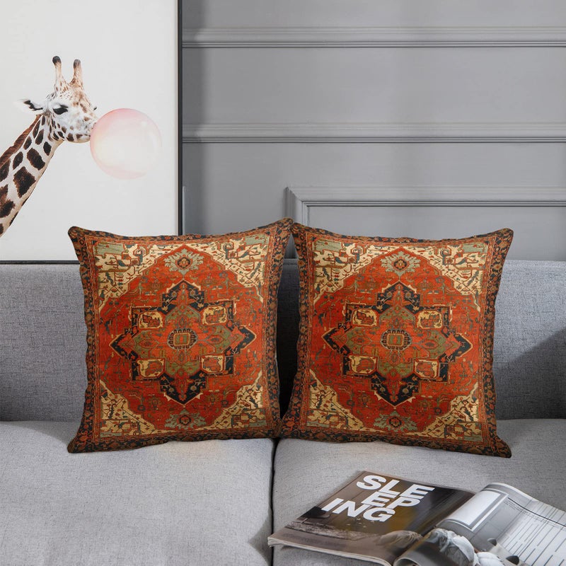 Britimes Britimes Throw Pillow Covers  Aztec Kilim Home Art Decor  20 x 20 Inches Set of 2 Cushion Couch Sofa Cases  Abstract Oil Painting Pillowcases for Bedroom  Living Room  Ethnic Decorative  Tribal  - Image 3