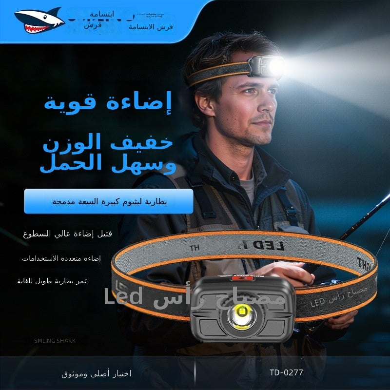 القرش المبتسم مصباح رأس LED صغير من SMILING SHARK فائق السطوع قابل لإعادة الشحن للإضاءة الخارجية القوية للتخييم والصيد والتنزه - Image 2