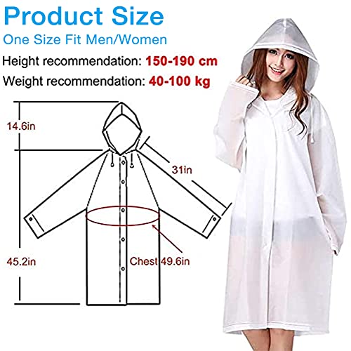 PALAY® 2Pcs Rain Ponchos for Men Women,Reusable EVA Raincoats with Hood for Rain Ponchos Camping,Hiking - Image 2