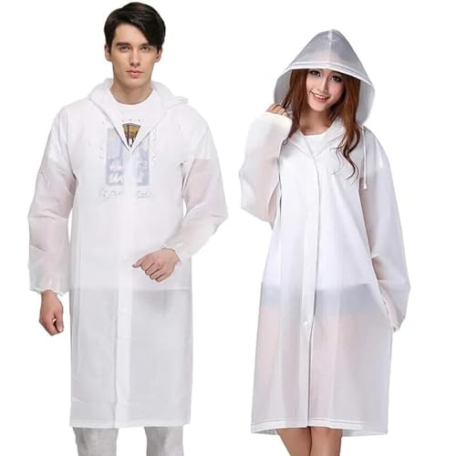 PALAY® 2Pcs Rain Ponchos for Men Women,Reusable EVA Raincoats with Hood for Rain Ponchos Camping,Hiking - Image 1