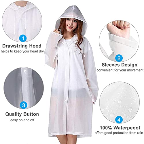 PALAY® 2Pcs Rain Ponchos for Men Women,Reusable EVA Raincoats with Hood for Rain Ponchos Camping,Hiking - Image 4