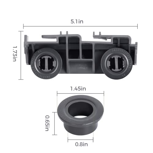 GREALTH 2-Pack WD28X27241 Dishwasher Rack Carrier and Roller Kit Compatible GE Dishwasher Lower Rack Wheels Assembly, Fits L and R Side. Exact Fit Replaces WD12X28078 WD12X10438 WD12X10439 WD12X10446 - Image 4