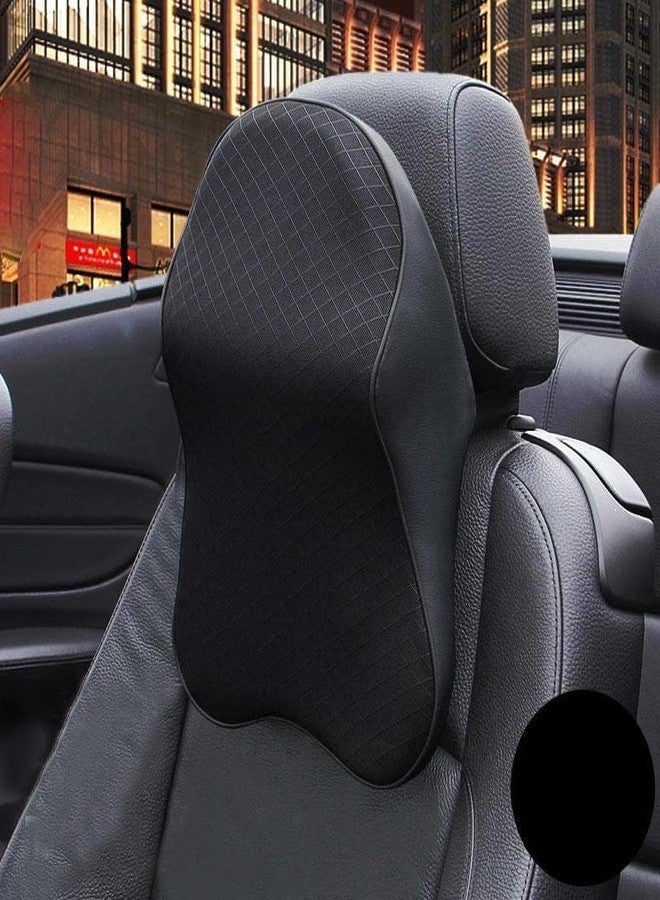 Rexmon Car Seat Headrest Neck Rest Pillow Cushion for All Cars- Ergonomic Car Neck Pillow Memory Foam Neck Support for Neck/Back Pain Relief Neck Rest Support Cushion (Black), Pack of 1 - Image 1