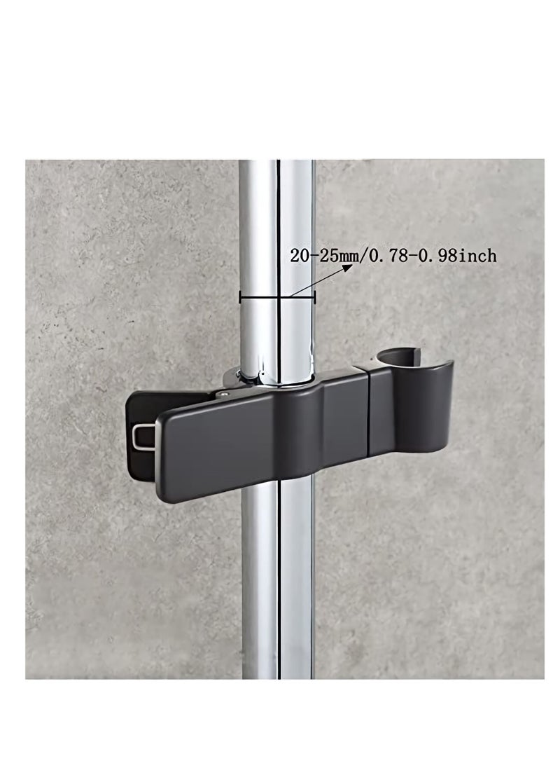 Y&D Adjustable Shower Head Holder for Slide Bar, Universal 20-25MM O.D Rail Bracket Hand Arm Adapter Slider Clamp Bathroom Replacement Sprayer Mount(Black)  - Image 4