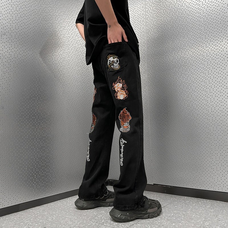 Unisex Classic Denim Jeans Loose Fit Daily Outdoor Wear - Image 1