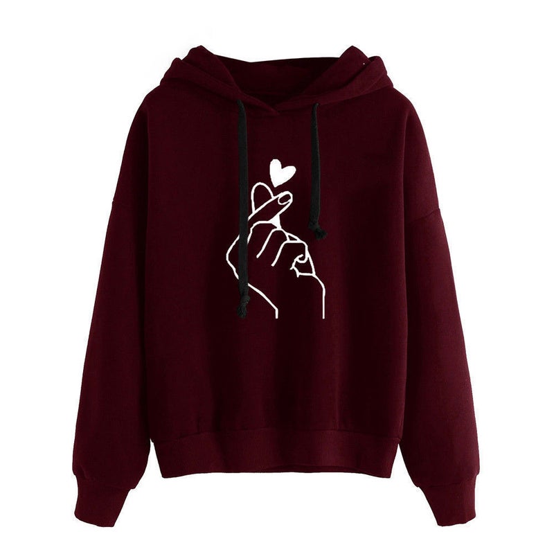 Casual Printed Hoodie Sweatshirt for Women OUA49608 Grey  - Image 4