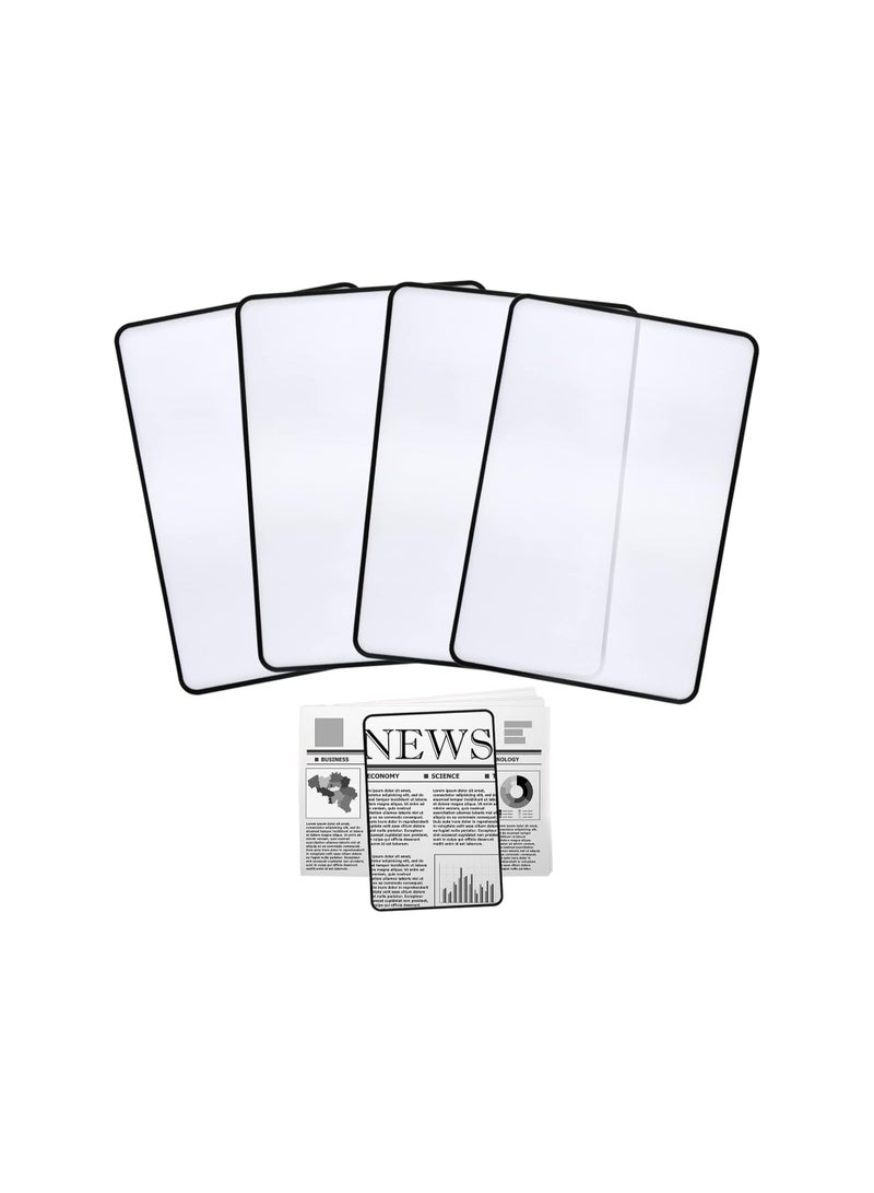 SOLARAE 4Pcs Handheld Page Magnifying, 3X Lightweight Flat Optical Plastic Fresnel Lens, Flat Magnifier for The Elderly and People with Low Vision Reading Small Prints, Maps and Books - Image 1