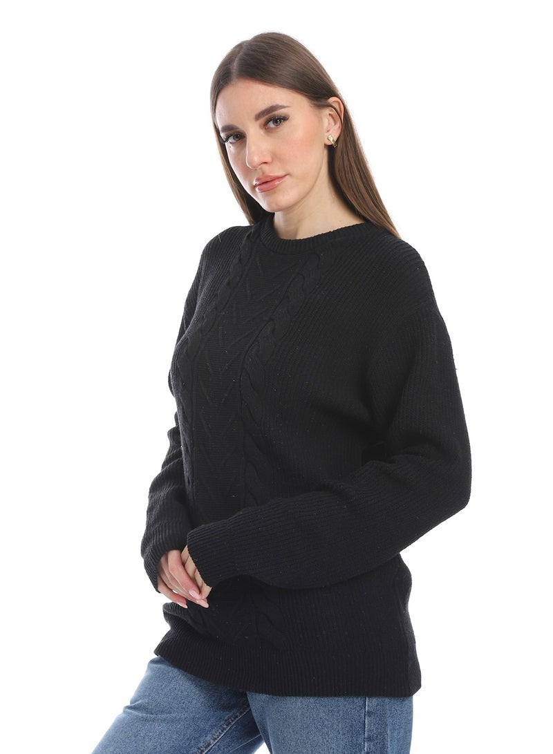 سيزار بلوفر صوف حريمي ساده برقبه دائرية وتصميمات متعددة - Image 3