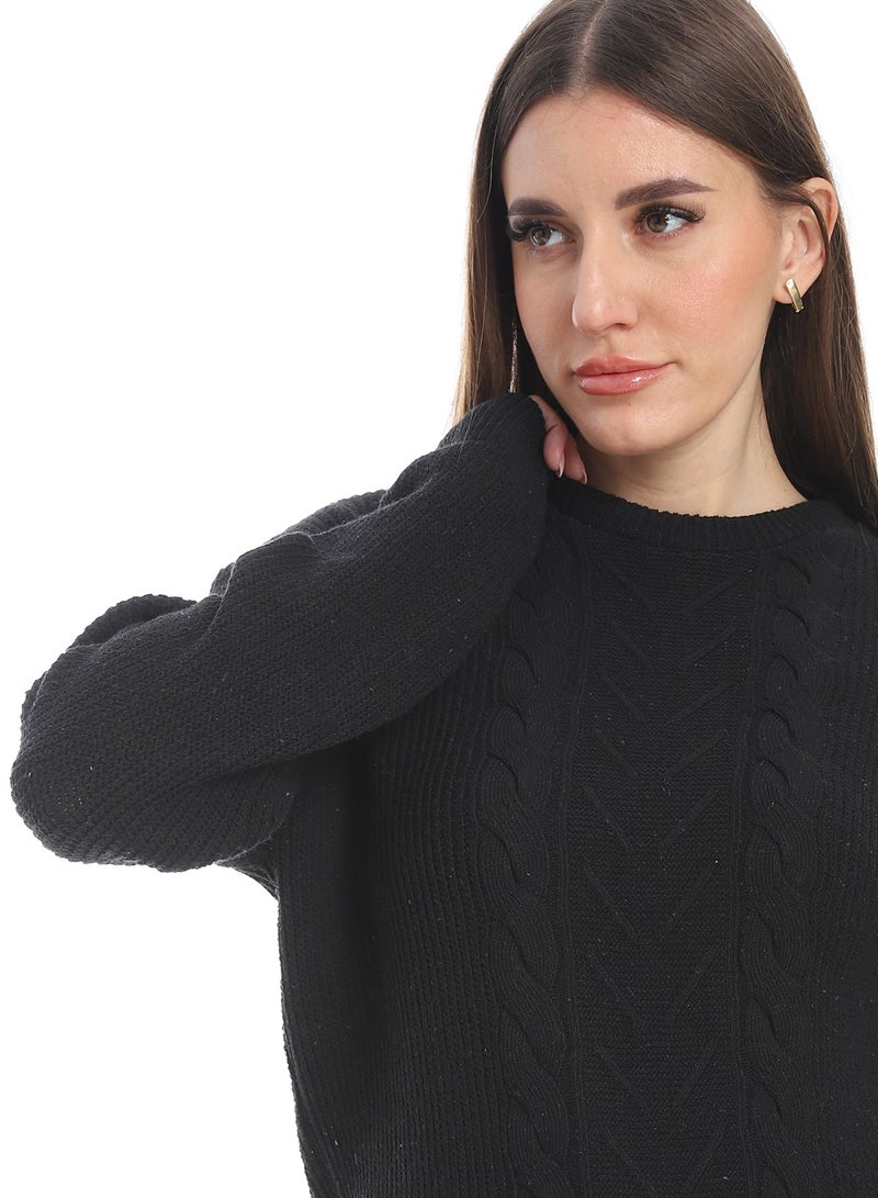 سيزار بلوفر صوف حريمي ساده برقبه دائرية وتصميمات متعددة - Image 4