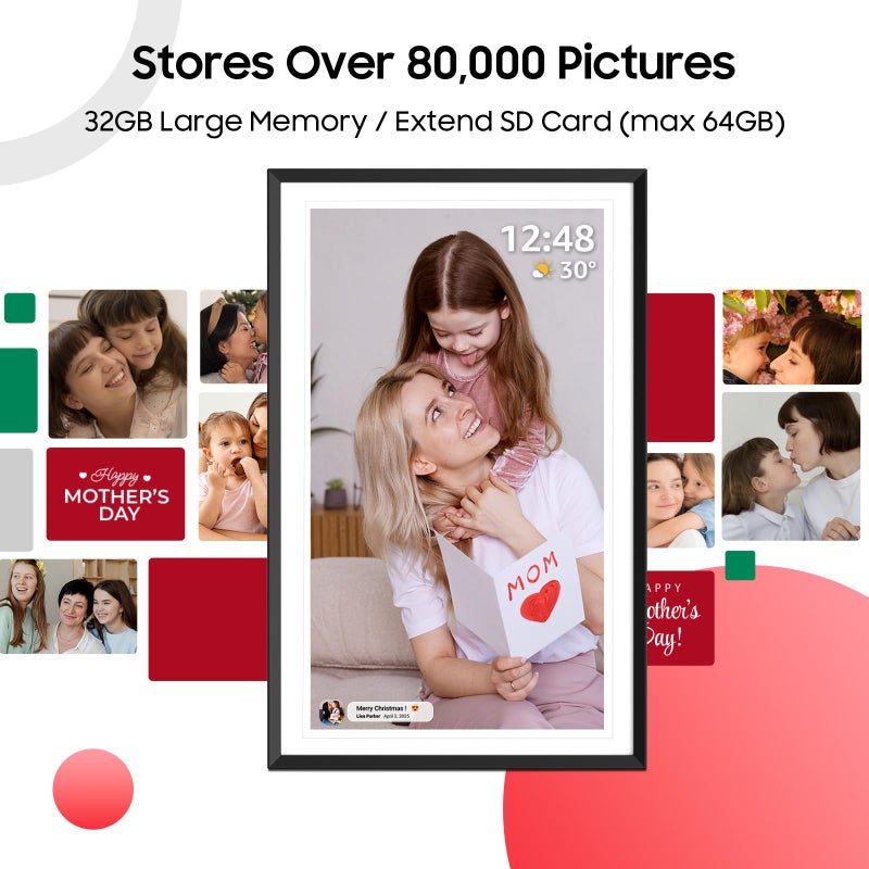 ApoloSign Digital Picture Frame 15.6 inch, WiFi Digital Photo Frame with 32GB Storage, 1920x1080 FHD IPS Touch Screen, Auto-Rotate, Easy Setup to Share Photos or Videos Instantly via Frameo App - Image 4