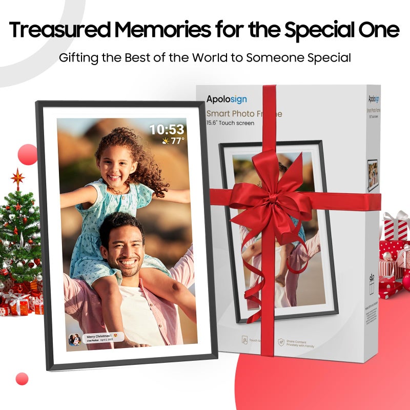 ApoloSign Digital Picture Frame 15.6 inch, WiFi Digital Photo Frame with 32GB Storage, 1920x1080 FHD IPS Touch Screen, Auto-Rotate, Easy Setup to Share Photos or Videos Instantly via Frameo App - Image 5