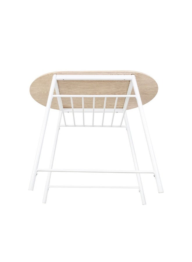 DANUBE HOME Alyaz 1+2 Dining Set - Stylish Sonoma Oak/White Dining Room Furniture, 2-Seater Table & Chairs, Engineered Wood with Metal Legs, Ideal for Small Spaces - Image 4